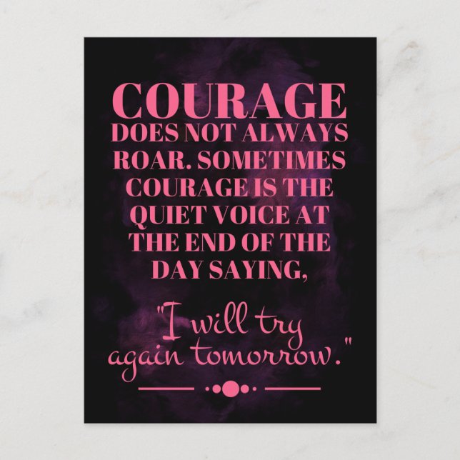 Carte Postale Le Courage N'Est Pas Toujours Roar (Devant)