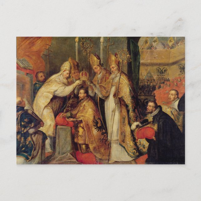 Carte Postale Le couronnement de Charles V. l'empereur romain (Devant)