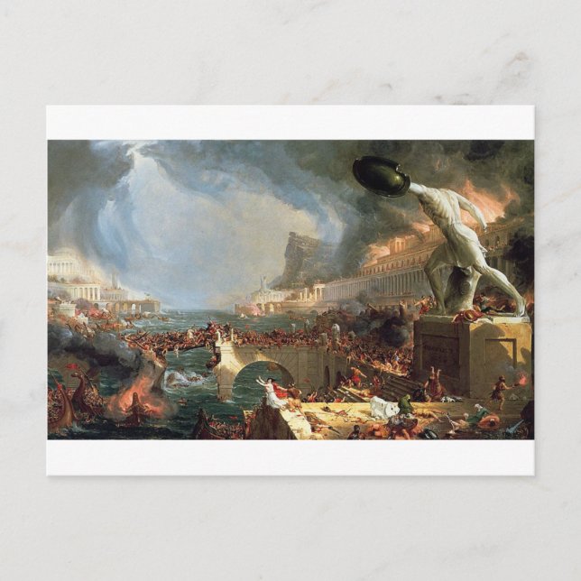 Carte Postale Le cours de l'Empire : Destruction par Thomas Cole (Devant)
