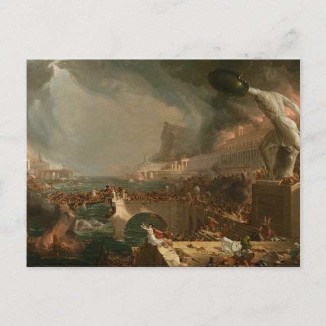 Carte Postale Le cours de l'empire - Destruction par Thomas Cole (Devant)
