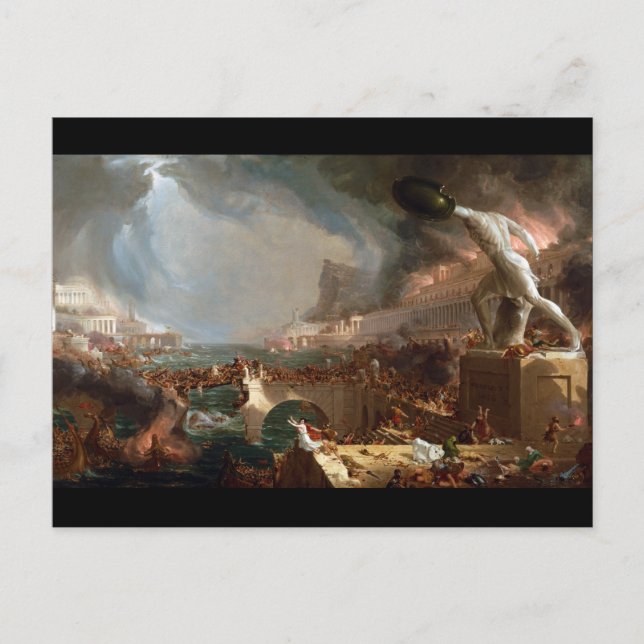 Carte Postale Le cours de l'Empire : Destruction par Thomas Cole (Devant)