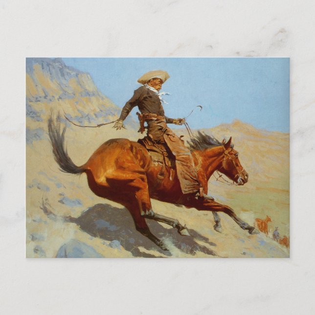 Carte Postale Le Cowboy de Frederic Remington (1902) (Devant)