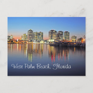 Carte Postale Le crépuscule tombe sur West Palm Beach Floride