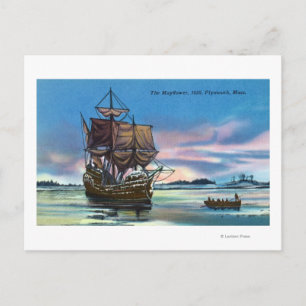 Carte Postale Le débarquement de Mayflower en 1620