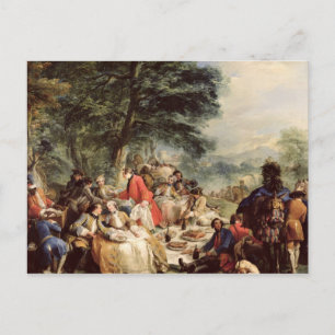 Carte Postale Le déjeuner de la chasse, 1737