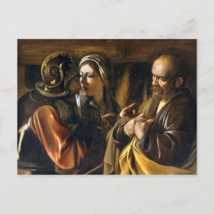 Carte Postale Le déni de Saint Pierre par Caravaggio (1610)