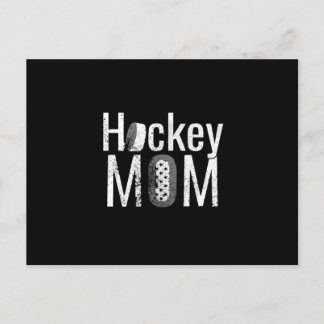 Carte Postale Le design blanc de la maman de hockey
