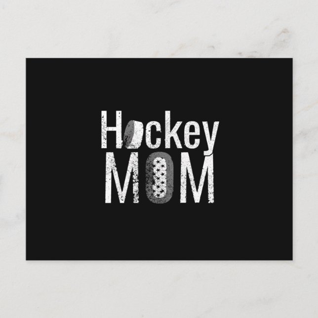 Carte Postale Le design blanc de la maman de hockey (Devant)