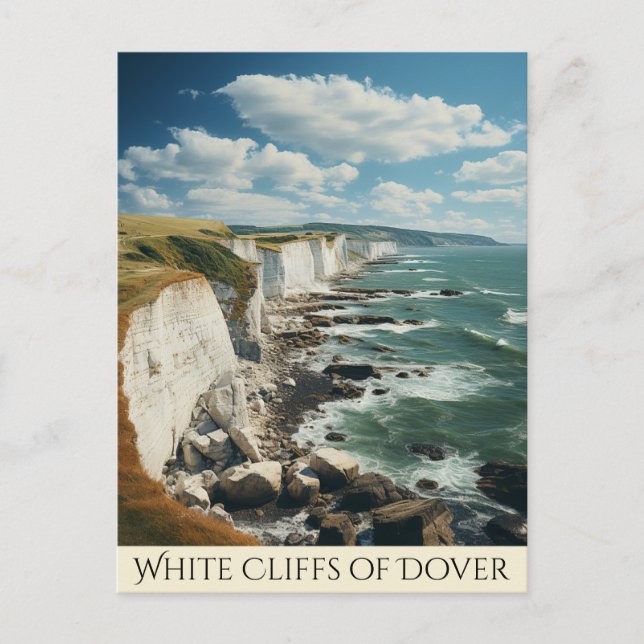 Carte Postale Le Dessin Des Falaises Blanches | Dover England (Devant)