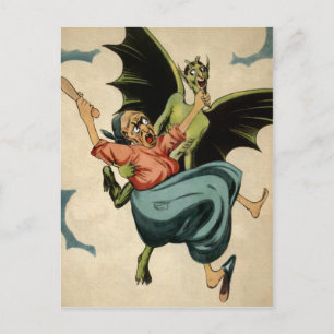 Carte Postale Le diable vert vintage