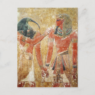 Carte Postale Le dieu Thoth avec Seti I dans la tombe de Seti