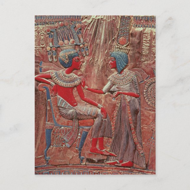 Carte Postale Le dos du trône de Tutankhamun (Devant)