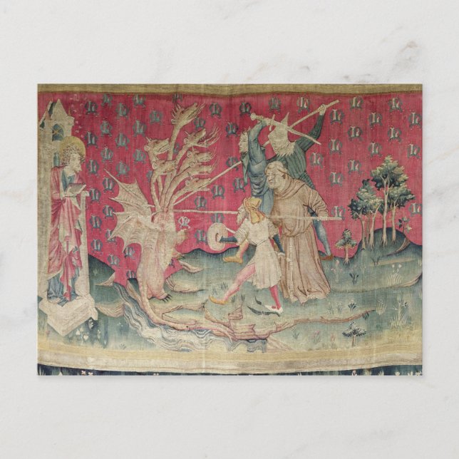 Carte Postale Le Dragon Combattre avec les Serviteurs de Dieu (Devant)