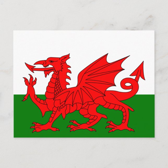 Carte Postale Le Dragon Rouge [Drapeau du Pays de Galles] (Devant)