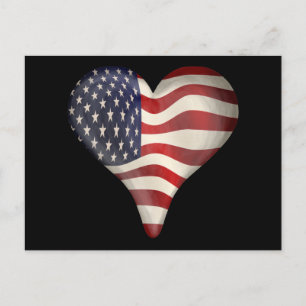 Carte Postale Le Drapeau Américain Dans Un Coeur