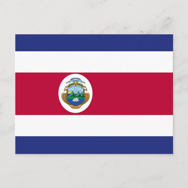 Carte Postale Le drapeau du Costa Rica (Devant)