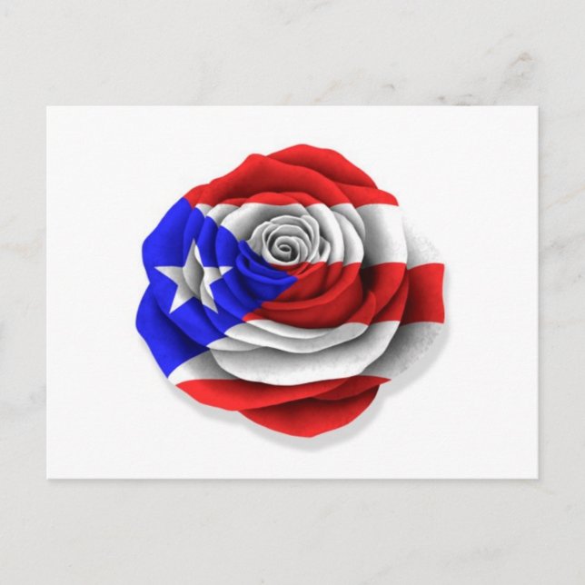 Carte Postale Le drapeau Rose portoricain blanc (Devant)
