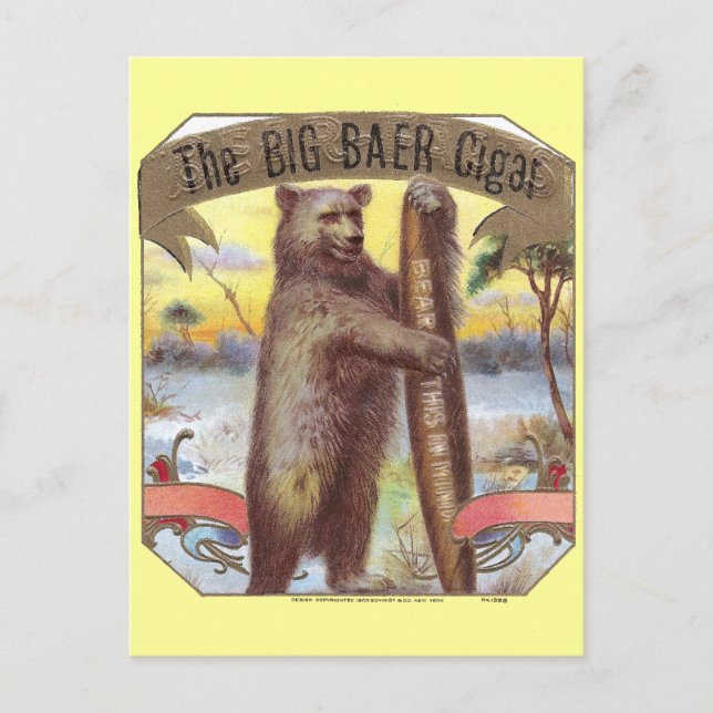 Carte Postale Le Étiquette du cigar Big Baer (Devant)