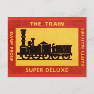 Carte Postale Le Étiquette du train Vintage Match