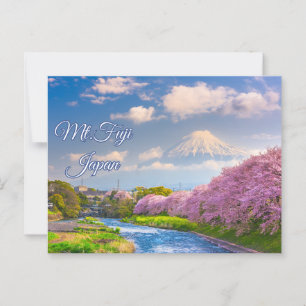Carte Postale Le fleuve Fuji Japon, printemps de la fleur de cer