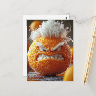 Carte Postale Le Fruit Orange Angry