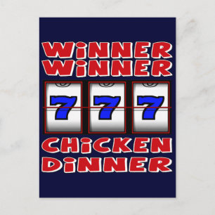 CARTE POSTALE LE GAGNANT GAGNER DÎNER AU POULET