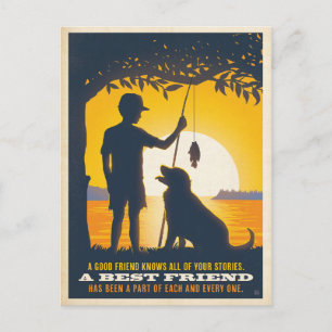 Carte Postale Le garçon et son chien