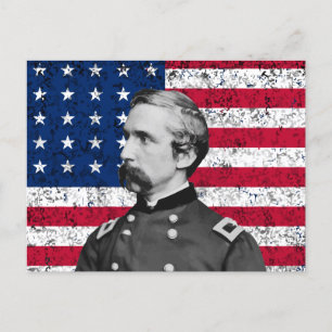 Carte Postale Le général Chamberlain et le drapeau américain