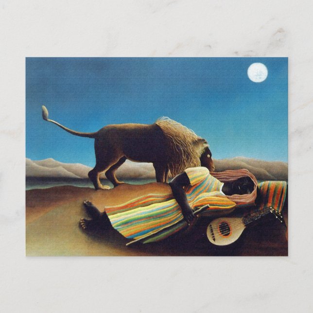 Carte Postale "Le gitan de sommeil" par Henri Rousseau (Devant)