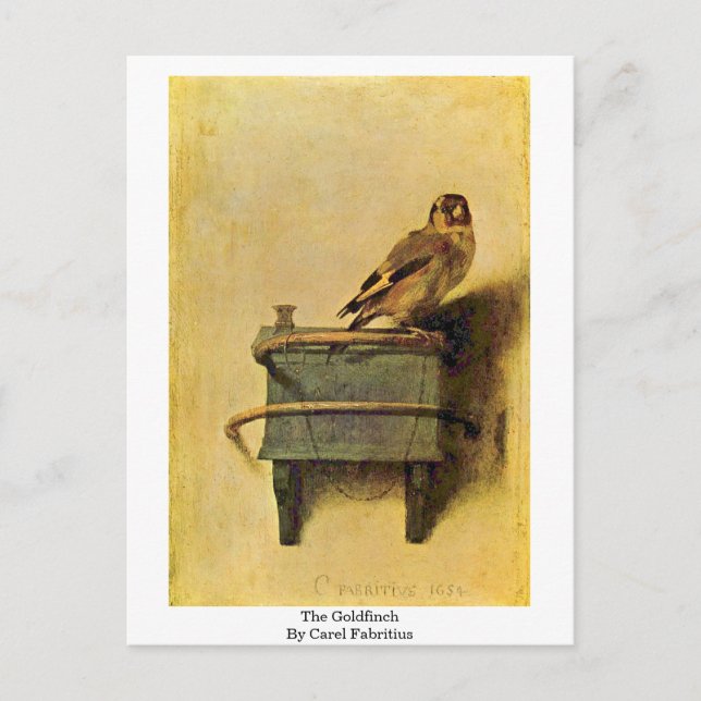 Carte Postale Le Goldfinch. Par Carel Fabritius (Devant)