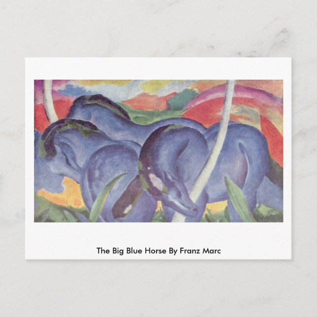 Carte Postale Le Grand Cheval Bleu De Franz Marc (Devant)