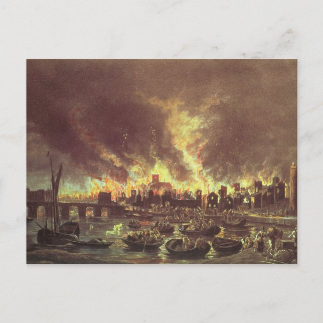 Carte Postale Le grand incendie de Londres, 1666 (Devant)