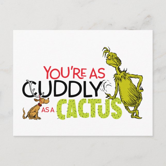 Carte Postale Le Grinch | Vous êtes aussi Cactus que Cactus (Devant)