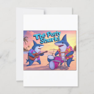 Carte Postale Le groupe Party Sharks