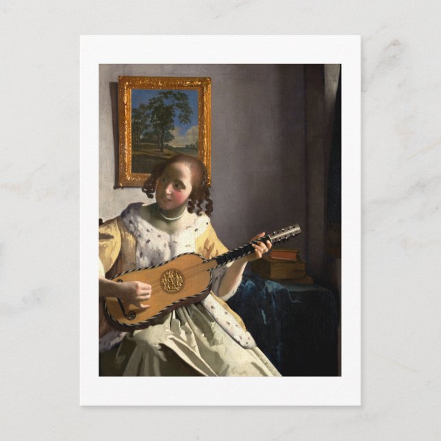 Carte Postale Le Guitare de Johannes Vermeer (Devant)