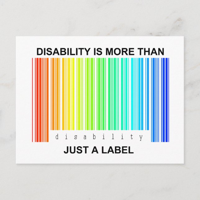 Carte Postale Le handicap est plus qu'un étiquette (Devant)