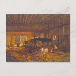 Carte Postale Le hangar à vache, 19e siècle