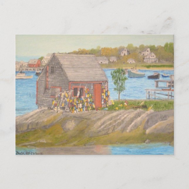 Carte Postale Le hangar du pêcheur d'île de Bailey (Devant)