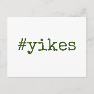 Carte Postale Le hashtag vert foncé Yikes a repoussé le Mariage
