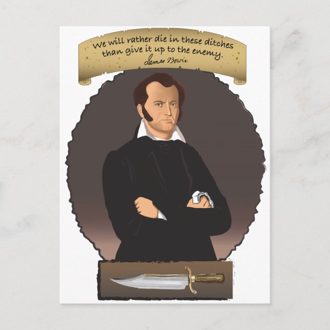 Carte Postale Le héros épique James Bowie ! (Devant)