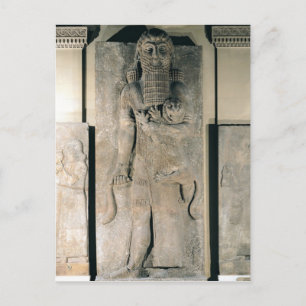 Carte Postale Le héros Gilgamesh tient un lion