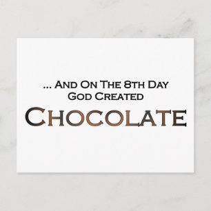 Carte Postale Le Huitième Jour Dieu a créé le chocolat