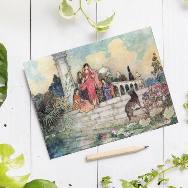 Carte Postale Le Jackal et le Betel Feuille Warwick Goble (Créateur téléchargé)