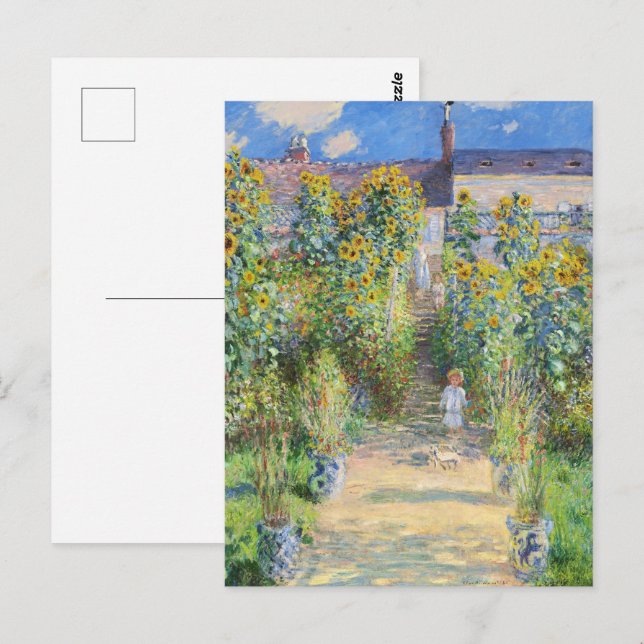 Carte Postale Le jardin de l'artiste à Vetheuil par Claude Monet (Devant / Derrière)