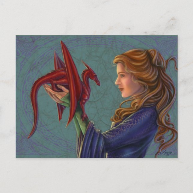 Carte Postale Le jeune dragon rouge (Devant)