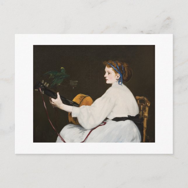 Carte Postale Le joueur de guitare par Édouard Manet (Devant)