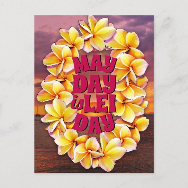 Carte Postale Le jour de mai est le jour du Lei (Devant)