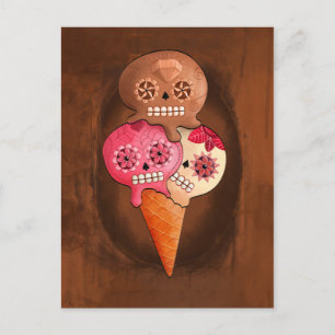 Carte Postale Le Jour des Crânes de Sucre Mortes Crème de glace