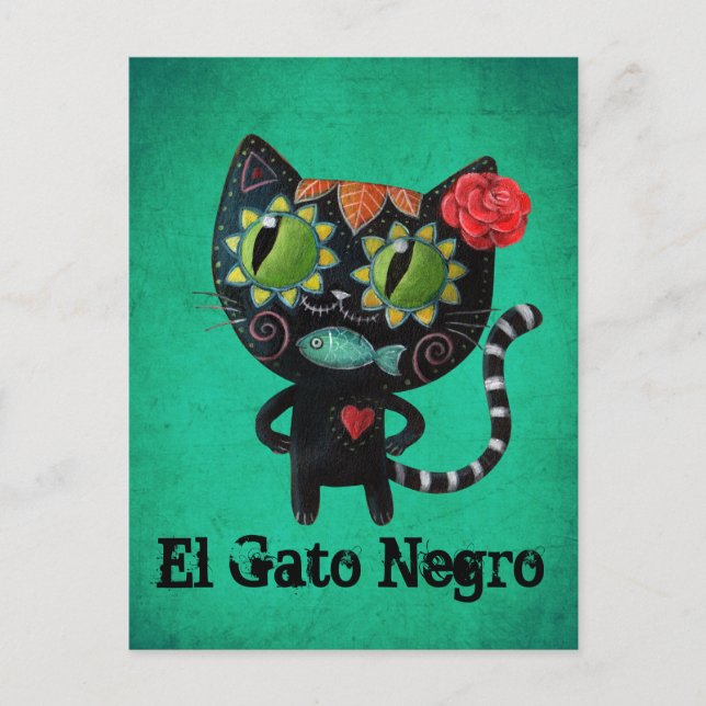 Carte Postale Le jour du chat noir mort (Devant)