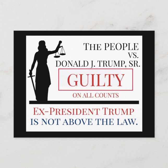 Carte Postale Le jugement de culpabilité de Trump contre les gen (Devant)